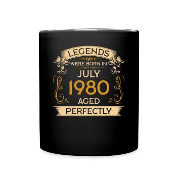 Geburtstag Legends Were Born In Juli 1980 - Tasse einfarbig - Schwarz - Vorne