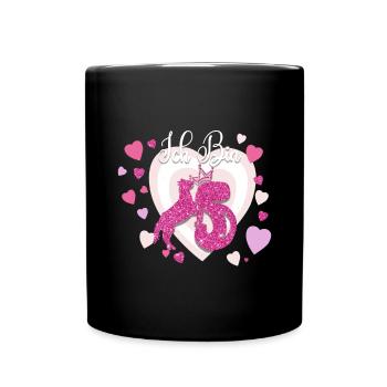 5 Geburtstag Mädchen - Tasse einfarbig - Schwarz - Vorne