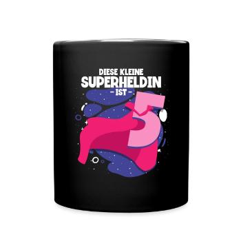 5 Geburtstag Mädchen - Tasse einfarbig - Schwarz - Vorne