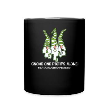 Gnome One kämpft allein grüne Semikolon -Band psyc - Tasse einfarbig - Schwarz - Vorne