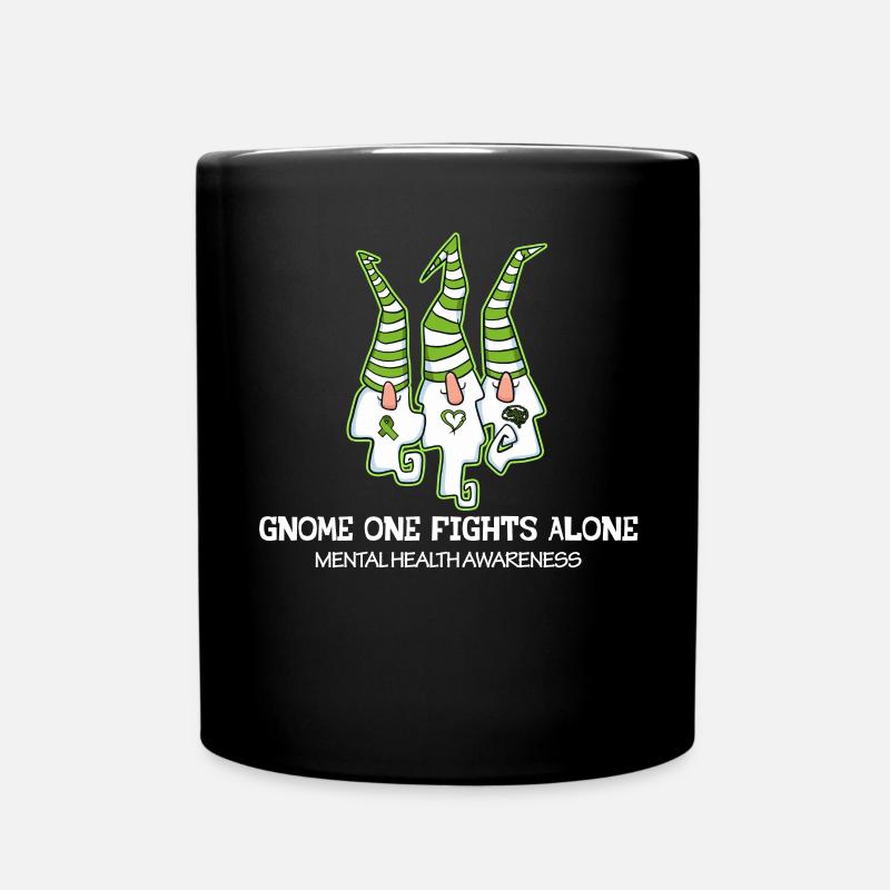 Gnome One kämpft allein grüne Semikolon -Band psyc - Tasse einfarbig - Schwarz