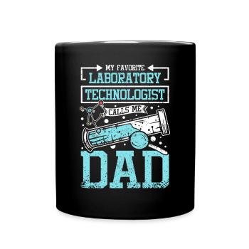 Mon technologue de laboratoire préféré m’appelle papa - Mug uni - noir - Devant