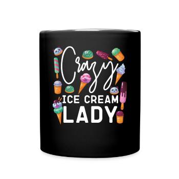 Crème glacée Fille Cône Popsicle Crazy - Mug uni - noir - Devant
