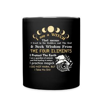 Ich bin eine Hexenpagan Witch Affirmation Occult W - Tasse einfarbig - Schwarz - Vorne