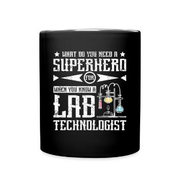 Superhero lab technologist - Full Colour Mug - black - Front