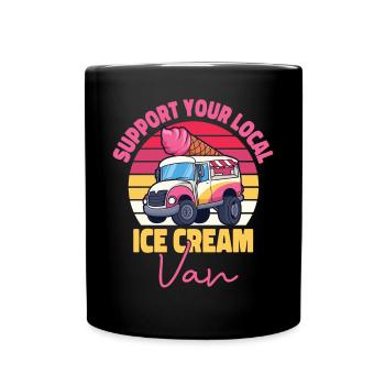 Crème glacée Crème glacée Van Truck Cone - Mug uni - noir - Devant