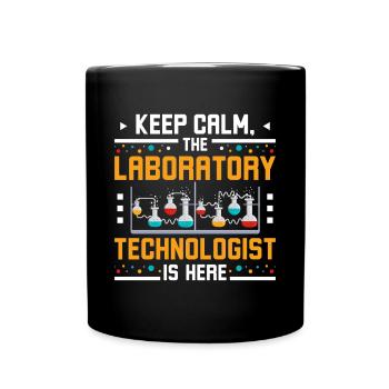 Keep calm the laboratory technologist is here - Full Colour Mug - black - Front