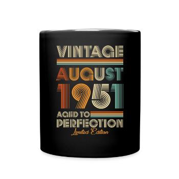 Vintage Aged To Perfection August 1951 - Full Colour Mug - black - Front