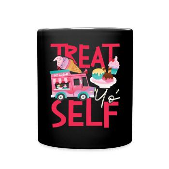 Cône de crème glacée Treat Yo' Self - Mug uni - noir - Devant