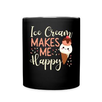 La crème glacée cône de crème glacée me fait - Mug uni - noir - Devant