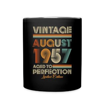 Vintage Aged To Perfection August 1957 - Full Colour Mug - black - Front