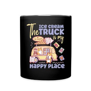 Cornet de crème glacée Le camion de crème glacée - Mug uni - noir - Devant