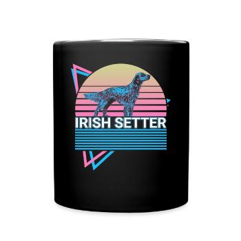 Irish Setter Retro - Tasse einfarbig - Schwarz - Vorne