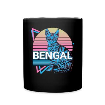 Bengalkatze Retro - Tasse einfarbig - Schwarz - Vorne