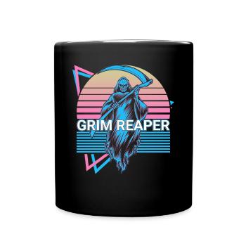 Grim Reaper Retro - Full Colour Mug - black - Front