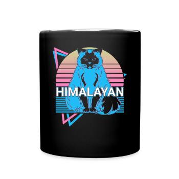 Himalayan Cat Retro - Full Colour Mug - black - Front