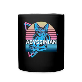 Chat Abyssin Rétro - Mug uni - noir - Devant
