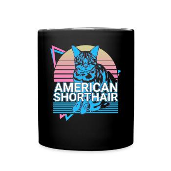 American Shorthair Cat Rétro - Mug uni - noir - Devant