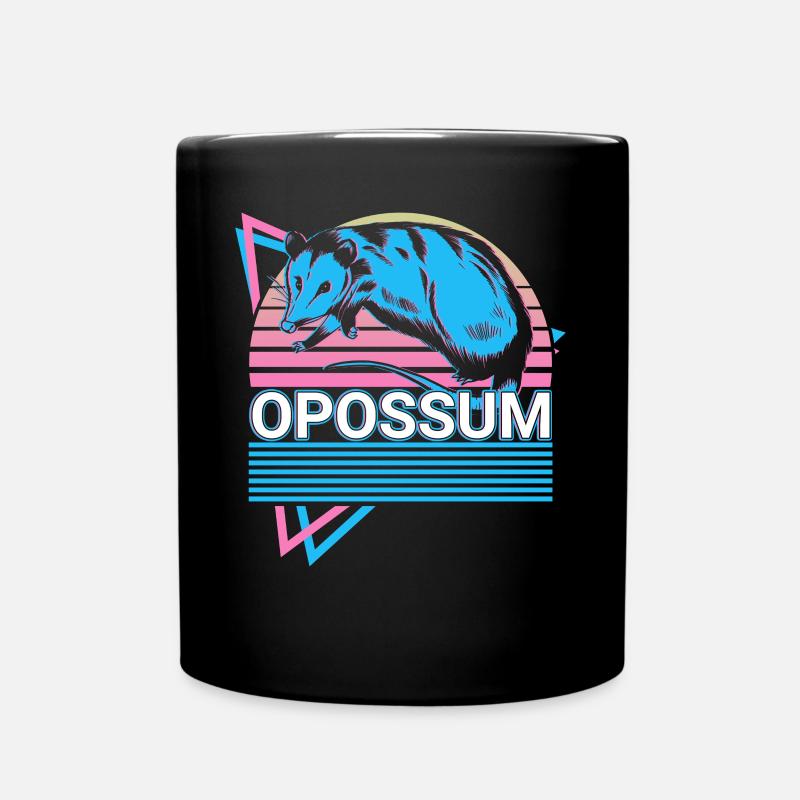 Opossum Retro - Tasse einfarbig - Schwarz