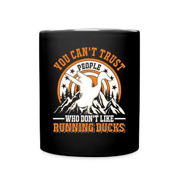 Indian Running Gift Running Duck - Full Colour Mug - black - Front