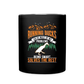 Indian Running Gift Running Duck - Full Colour Mug - black - Front