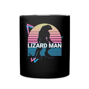 Eidechsenmann Kryptide Kryptozoologie Retro - Tasse einfarbig - Schwarz - Vorne