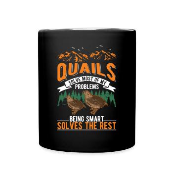 Quail Gift Quail Grower - Full Colour Mug - black - Front