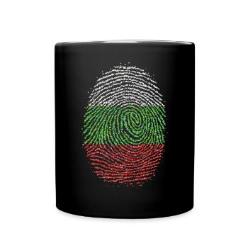 Bulgarien Flagge Fingerabdruck Bulgarisch Heimat - Tasse einfarbig - Schwarz - Vorne