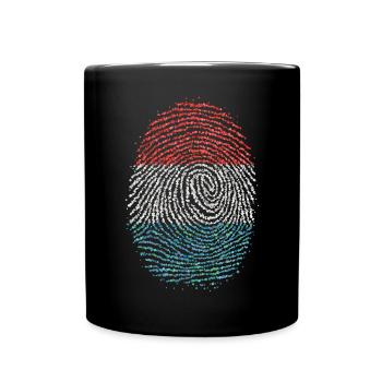 Pays-Bas Hollande Orange Empreinte Digitale Flag - Mug uni - noir - Devant