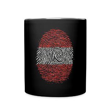 Austria Austrian Fingerprint Flag - Full Colour Mug - black - Front