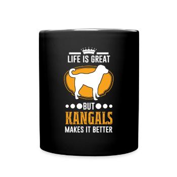 La vie est géniale Mais Kangals la rend meilleure - Mug uni - noir - Devant