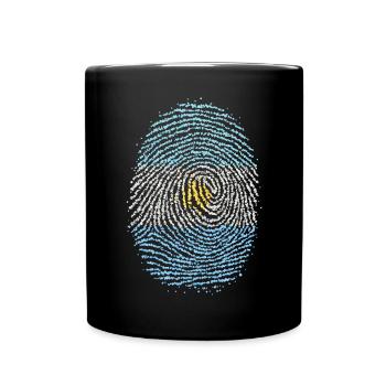 Argentinien Argentinier Fingerabdruck Flagge - Tasse einfarbig - Schwarz - Vorne