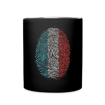 France French French Fingerprint Flag - Full Colour Mug - black - Front