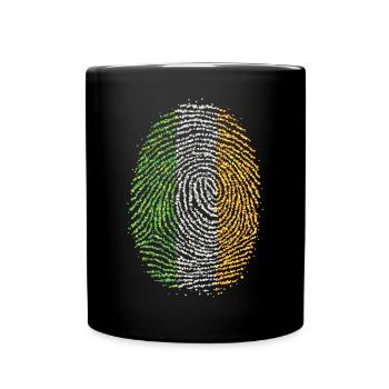 Ireland Ireland Irish fingerprint flag - Full Colour Mug - black - Front