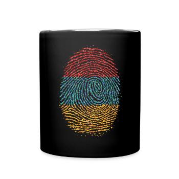 Armenia Armenian Armenian Fingerprint Flag - Full Colour Mug - black - Front