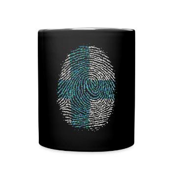 Finland Finnish Finnish Fingerprint Flag - Full Colour Mug - black - Front