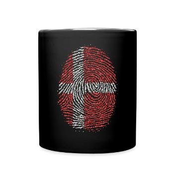 Danemark Danois Drapeau d’empreintes digitales - Mug uni - noir - Devant
