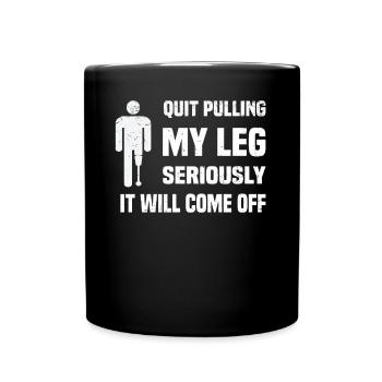 Fauteuil roulant amputé pour handicapés invalidés - Mug uni - noir - Devant