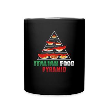 Italienisches Essen - Tasse einfarbig - Schwarz - Vorne