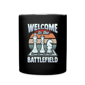 Chess Chessboard Design n Chess Player - Full Colour Mug - black - Front