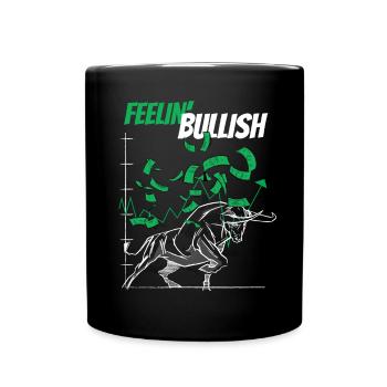 Fühle Bullish Stock Market Bull Forex Trading - Tasse einfarbig - Schwarz - Vorne