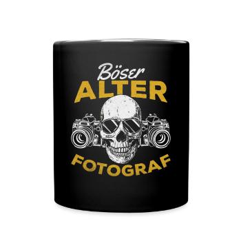 Fotografen Fotograf Kamera Fotografie Böser Alter - Tasse einfarbig - Schwarz - Vorne