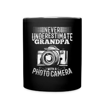 Never underestimate Grandpa with a - Full Colour Mug - black - Front