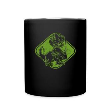 Fotografie Dinosaurier Fotokamera Fotograf Dino - Tasse einfarbig - Schwarz - Vorne