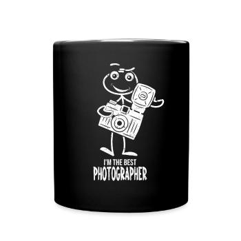 Funny stick figure with photo I am the best - Full Colour Mug - black - Front