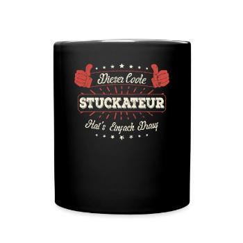 Dieser Coole Stuckateur Geschenk Kollegen Spruch - Tasse einfarbig - Schwarz - Vorne