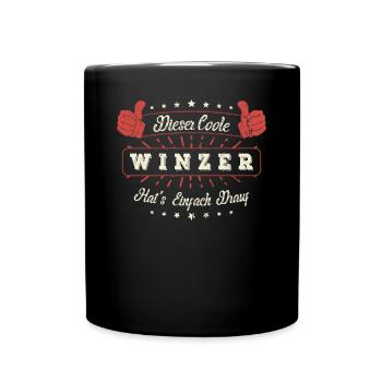 Dieser Coole Winzer Geschenk Kollegen Spruch - Tasse einfarbig - Schwarz - Vorne