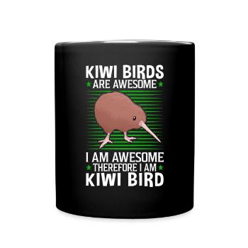 Kiwi bird is fantastic New Zealand bird - Full Colour Mug - black - Front