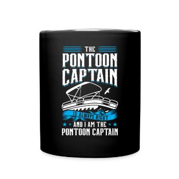 Je suis le capitaine du ponton - Bateau ponton - Mug uni - noir - Devant