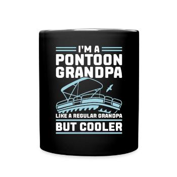 I am a pontoon grandpa - Pontoon Boat Pontooning - Full Colour Mug - black - Front